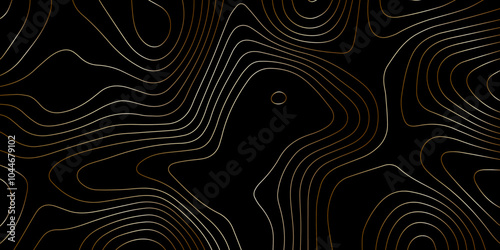 Abstract multicolor on black background with Topographic line map pattern. Topographic map lines, contour background. wavy and curved lines background. Geographic map .	