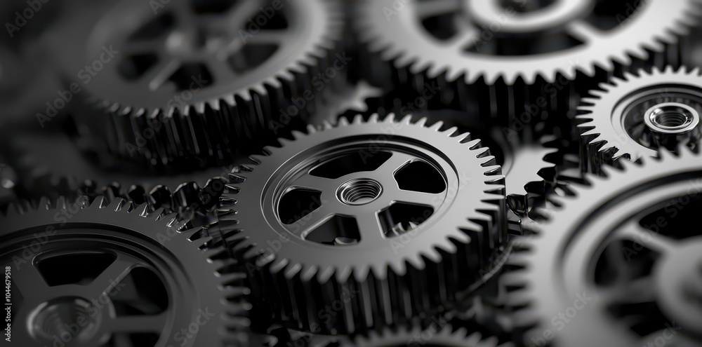 Efficient cog system rotating in unison within a precision-driven mechanism, showcasing seamless engineering excellence. Efficient cog system rotating in unison within a precision-driven mechanism, showcasing seamless engineering excellence.