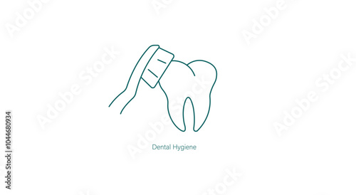 Dental Hygiene Vector Icon for Oral Care and Clean Teeth