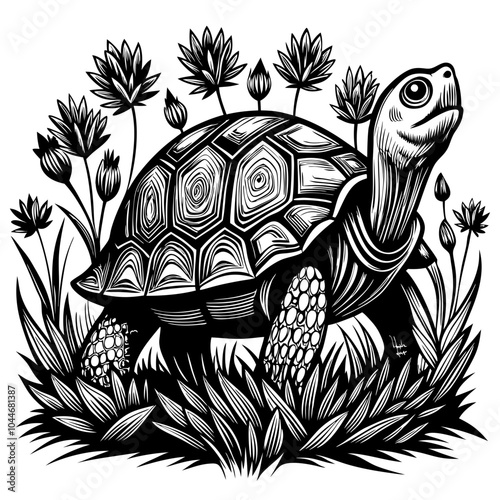 turtle printable black color vector