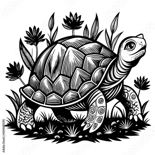 turtle printable black color vector