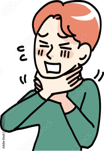 喉が苦しく息ができない