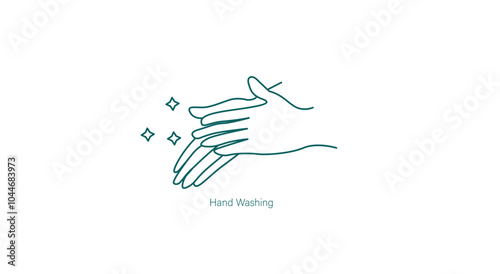 Hand Washing Vector Icon for Hygiene and Germ Prevention