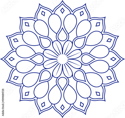 Simple mandala design for coloring. Vector floral mandala design 