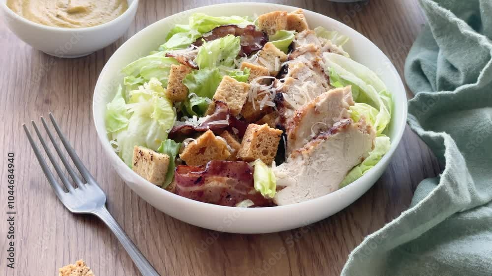 A bowl of Caesar salad A bowl of Caesar salad