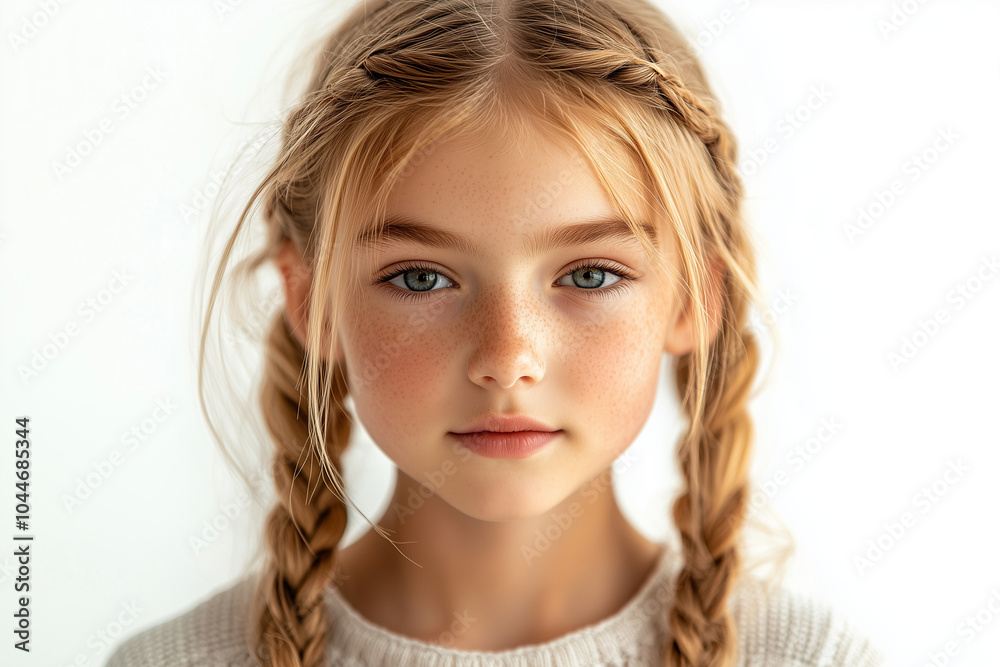 European young woman with blonde braids hair portrait fashion skin European young woman with blonde braids hair portrait fashion skin