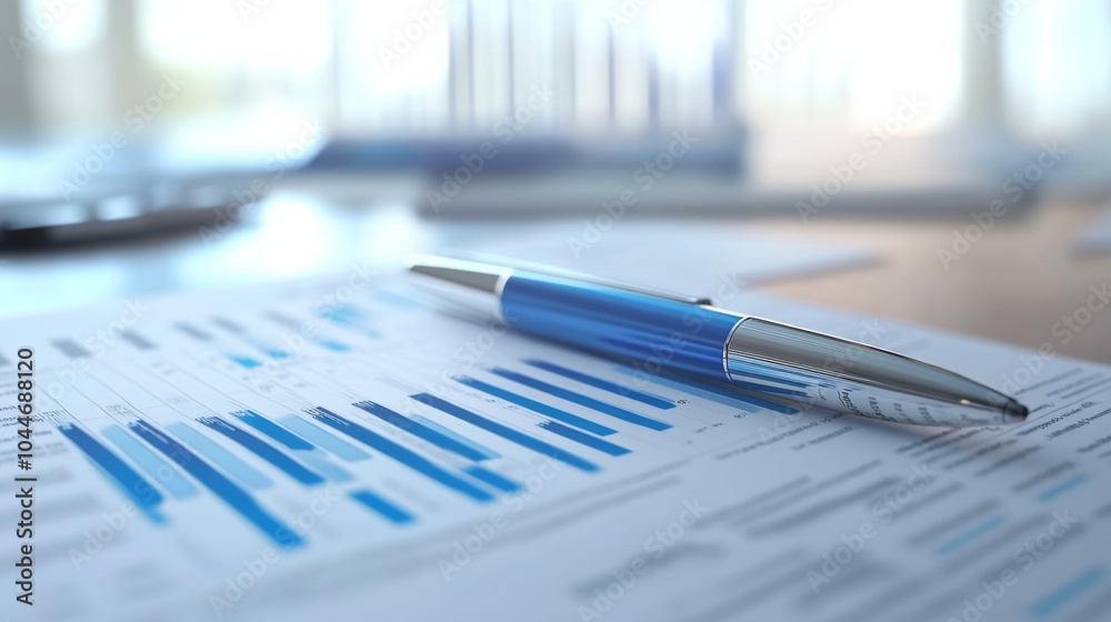 Detailed Financial Reports with Soft Light Background Detailed Financial Reports with Soft Light Background