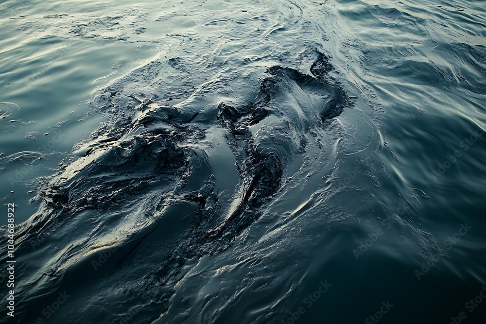 Fototapeta premium Oil slick on the surface of water.