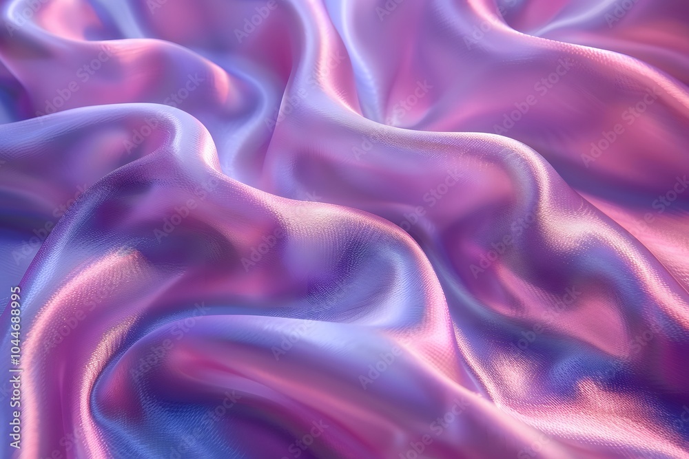 Obraz premium Luxurious Iridescent Fabric with Soft Silky Folds for Elegant Design and Backgrounds