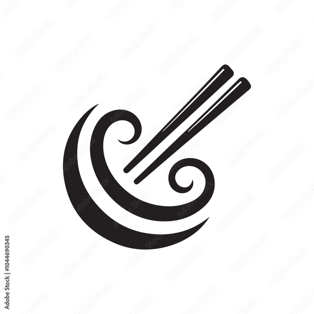 vector chopstick silhouette icon vector chopstick silhouette icon