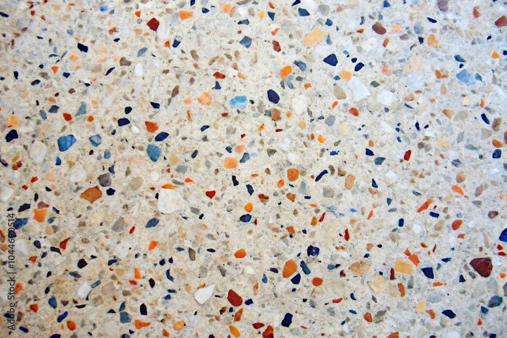 Terrazzo surface with unique texture perfect for background in forced perspective Terrazzo surface with unique texture perfect for background in forced perspective