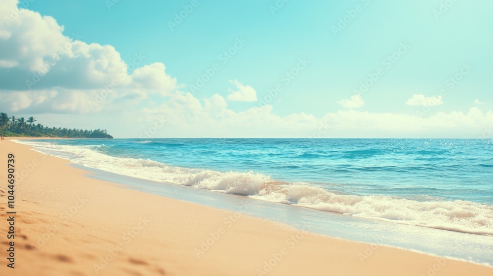 Gentle Waves on a Calm Beach with Soft Focus Lighting Gentle Waves on a Calm Beach with Soft Focus Lighting