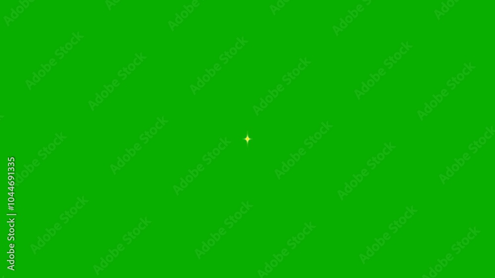 Star or blinking light effect on green screen background, sparkling stars animation. Glowing stars sparkle on transparent background. Chroma key  Christmas, party, celebrate, birthday animation