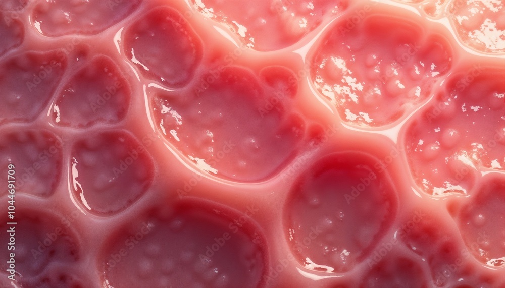 Abstract Pink Cellular Structure in Scientific Macro View