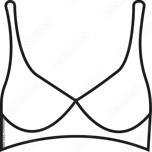 Fashionable female lingerie collection, vector seamless pattern line icon on white background. 