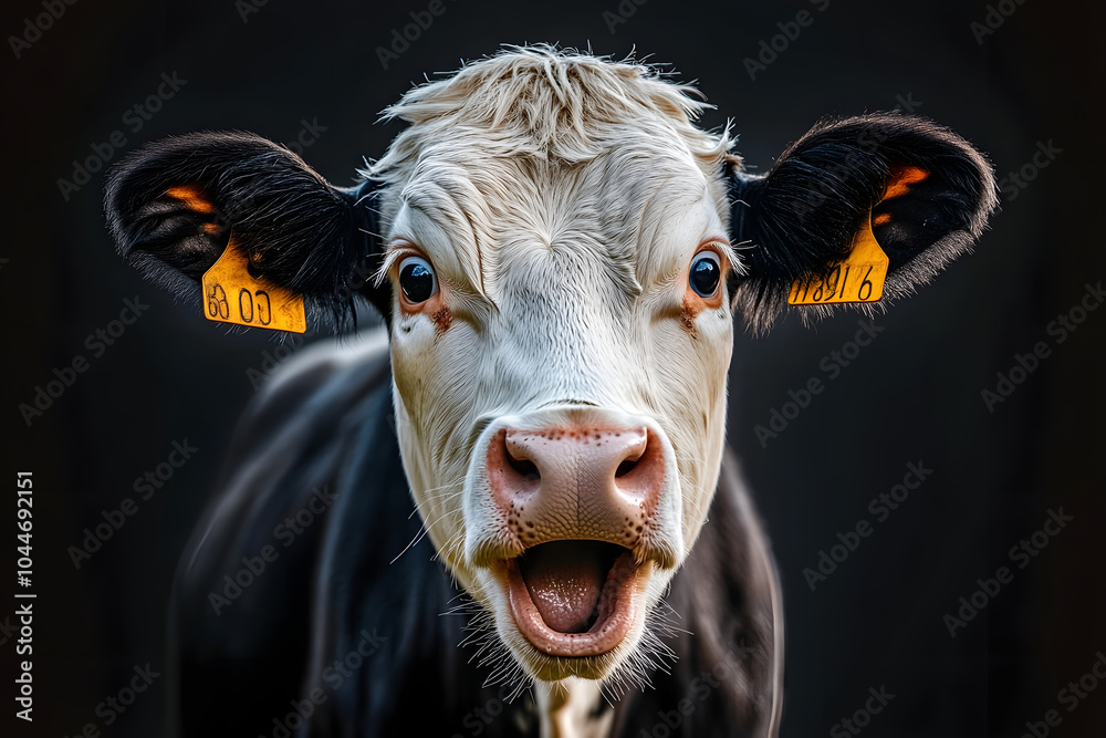 Photo of shocked cow livestock portrait mammal. Photo of shocked cow livestock portrait mammal.