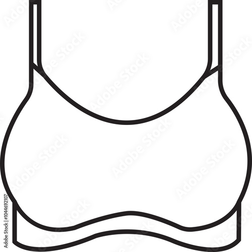 Fashionable female lingerie collection, vector seamless pattern line icon on white background. 