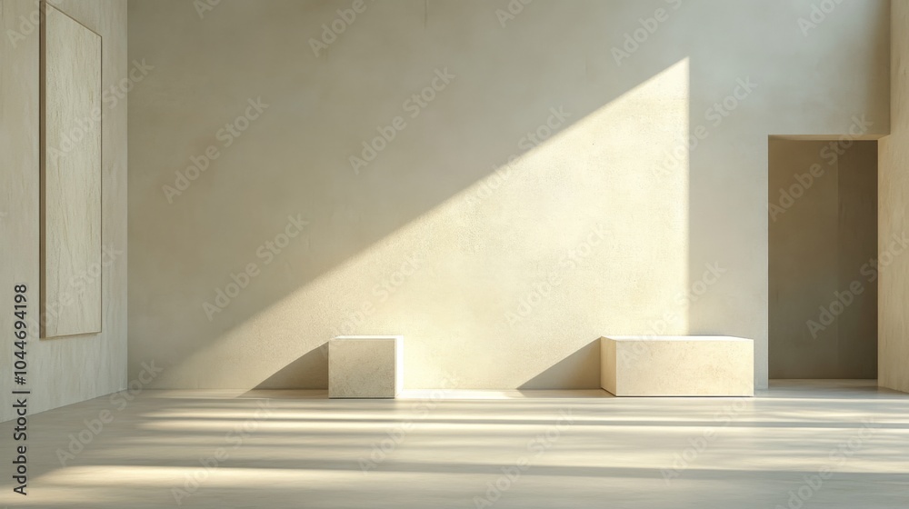 Obraz premium Soft Textures with Subtle Lighting in Minimalist Space