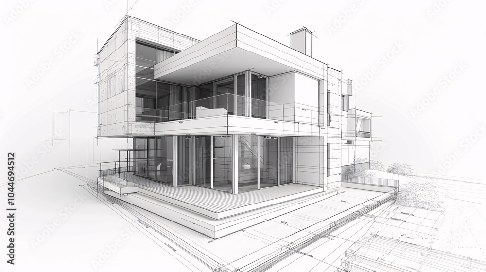 Modern House Architectural Sketch Modern House Architectural Sketch