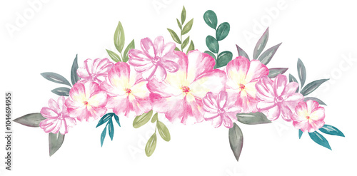 Watercolor Bouquet of Flowers Botanical 