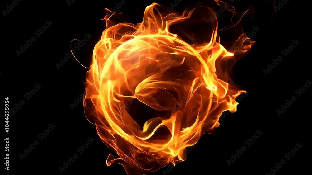 Fireball visual effect on black background Fireball visual effect on black background