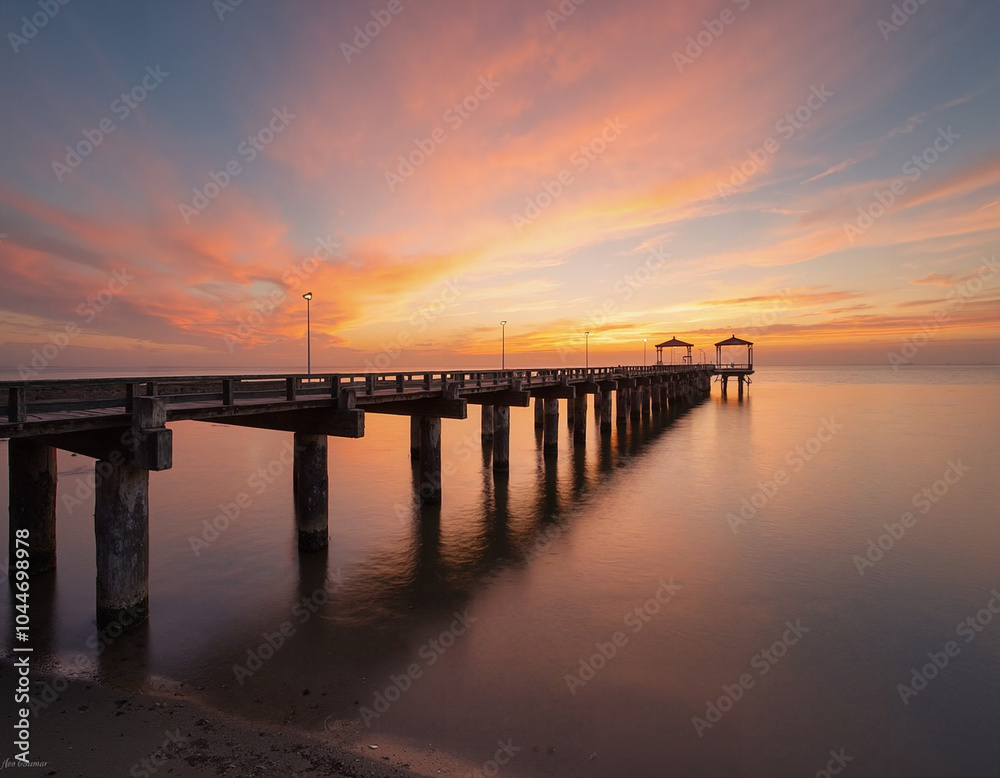 Pier at Sunset. Pier at Sunset.