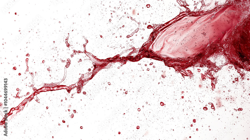 Red wine splash with drops isolated on a white background Red wine splash with drops isolated on a white background