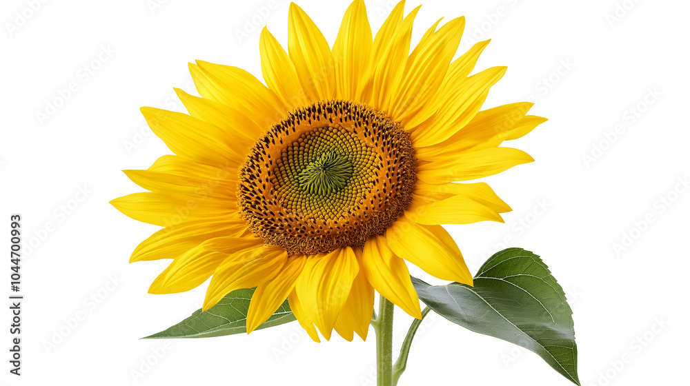 Fototapeta premium Russian sunflower isolated on a white background