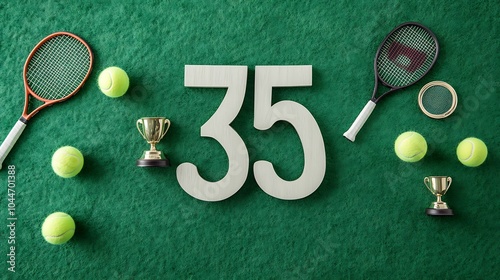 Sporty 35th Birthday Celebration with Tennis Theme photo