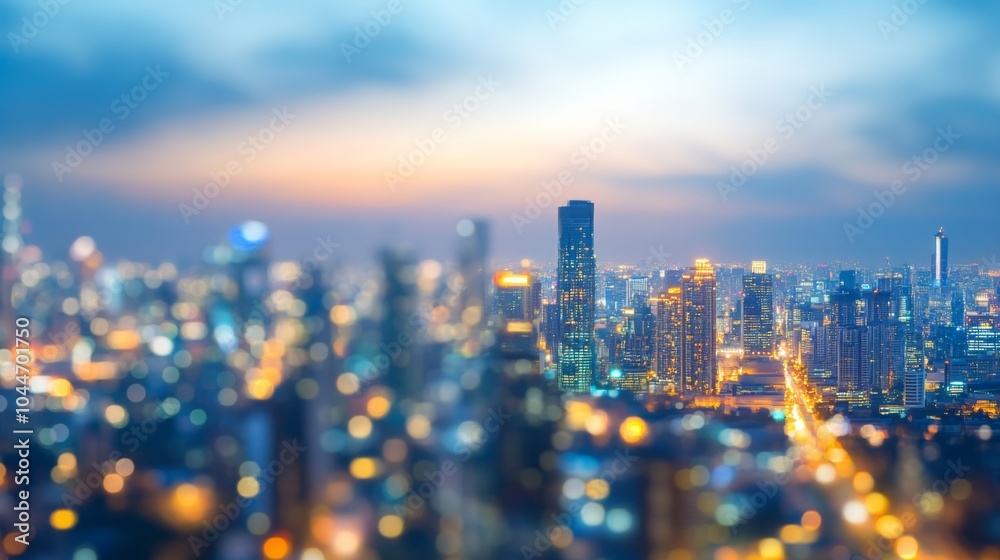 Obraz premium Soft Focus Skyline with Natural Lighting at Dusk