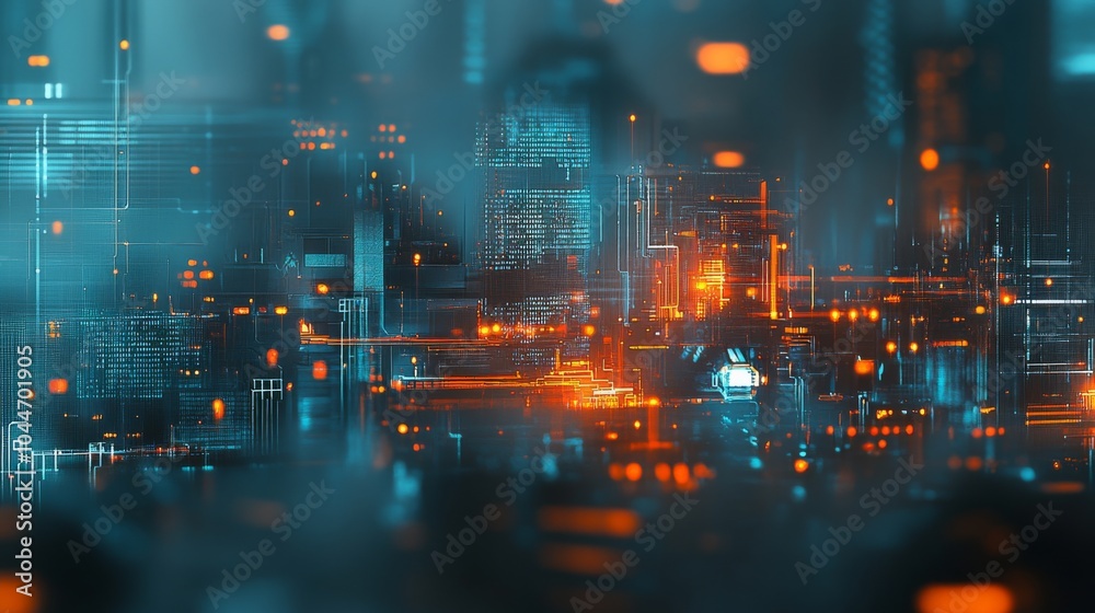 Obraz premium Soft Focus Technology Background with Gentle Lighting