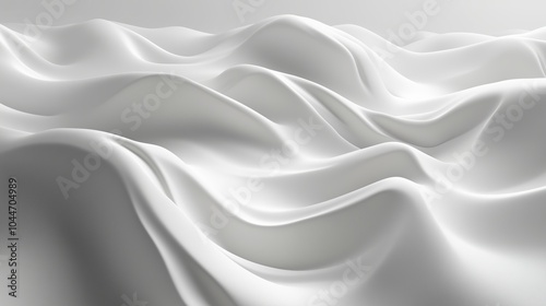 white background with waves, vector art, smooth lines, 3d render, no shadows, grey color palette, high resolution