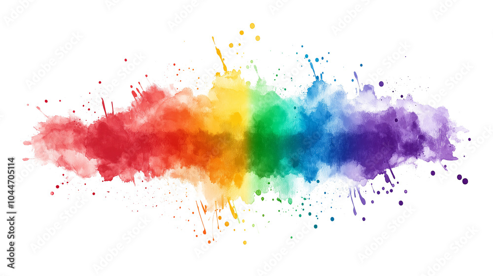 Splash from rainbow colors paint isolated on a white background Splash from rainbow colors paint isolated on a white background