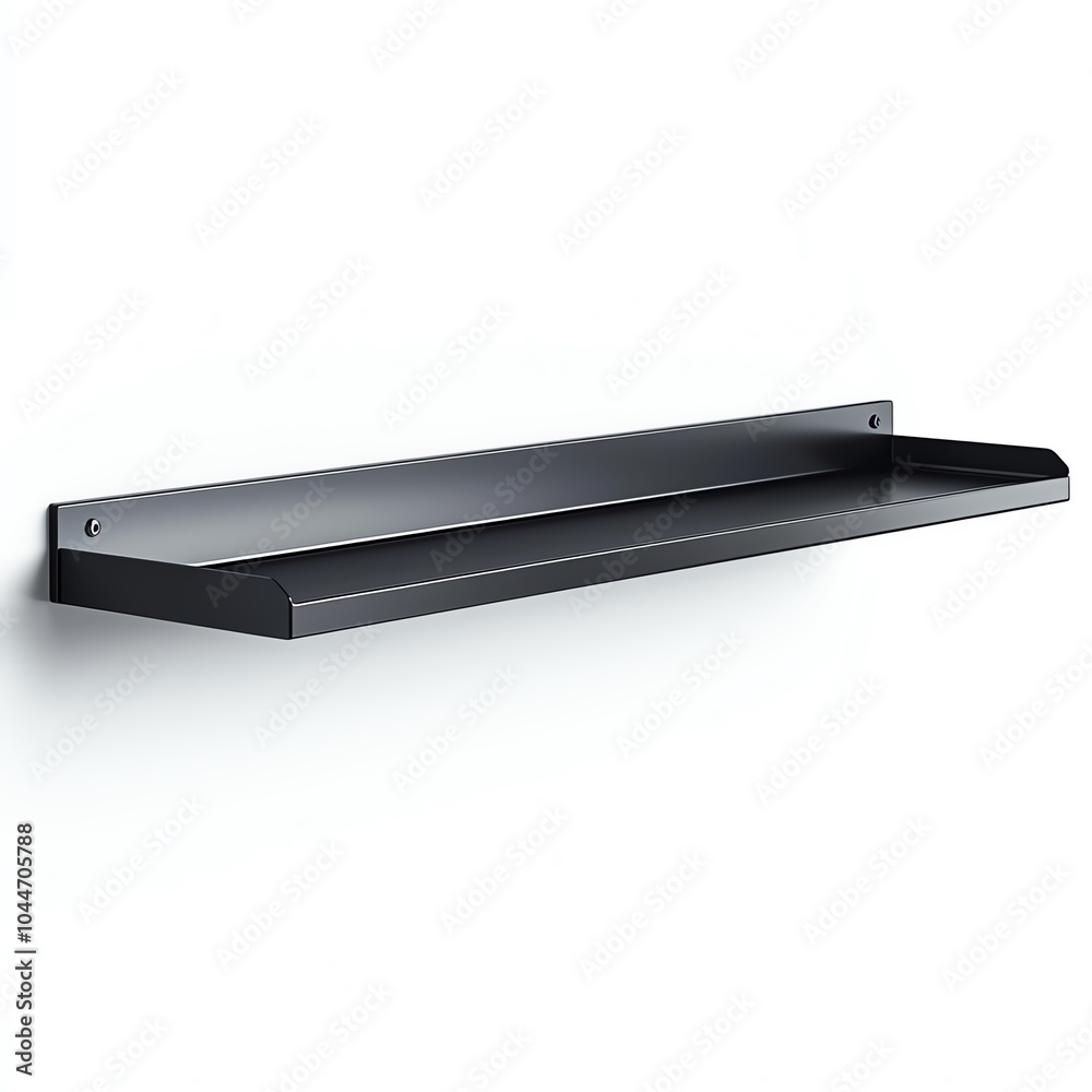 Minimalist black wall shelf for modern home or office decoration. Minimalist black wall shelf for modern home or office decoration.
