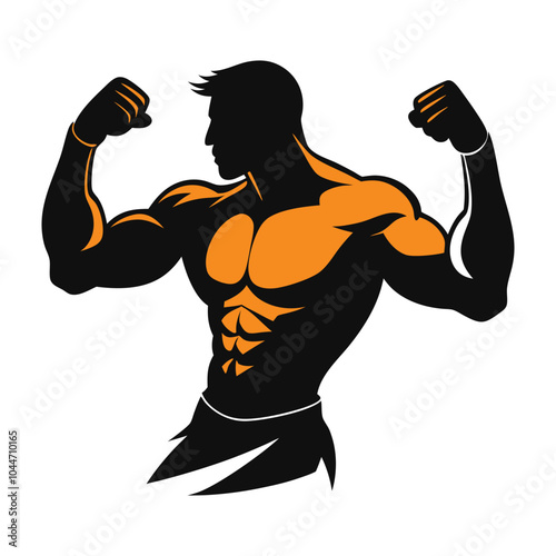 A silhouette of a boxer in a fighting stance, fists raised and ready for action.