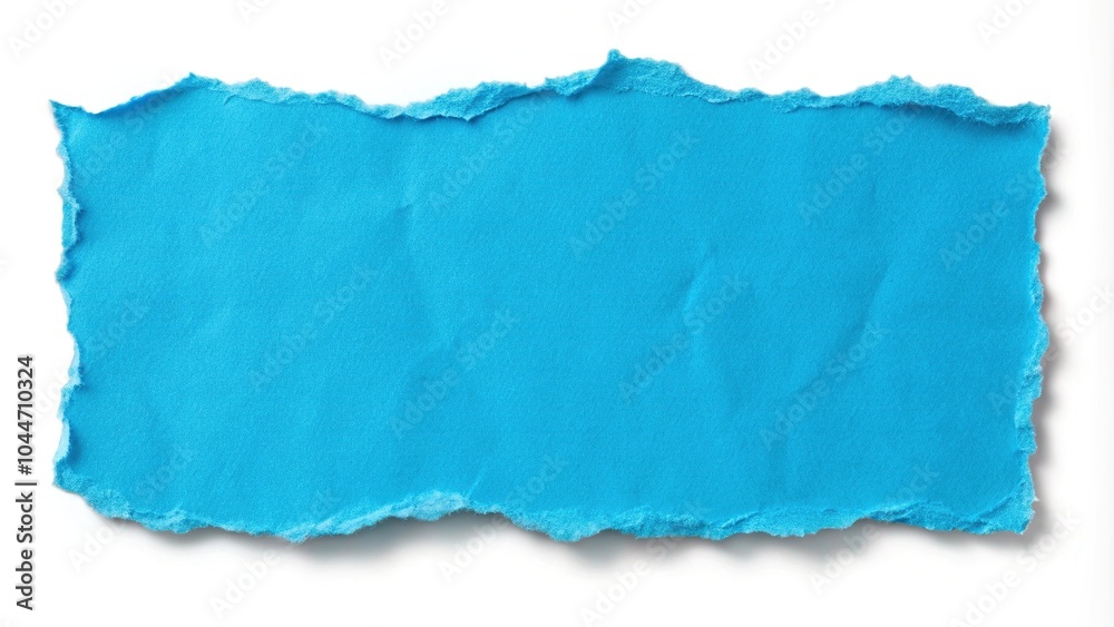 Tilted angle isolated torn paper texture in azure color with transparent background Tilted angle isolated torn paper texture in azure color with transparent background