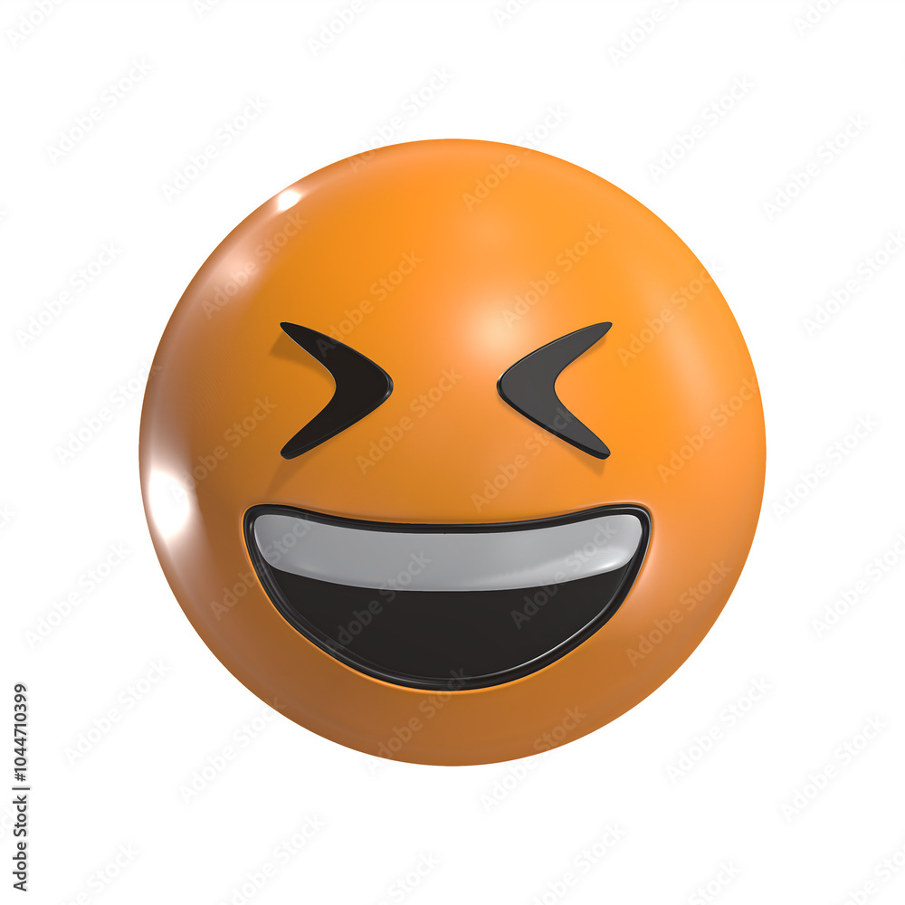Grinning Squinting Face 3D Emoticon Icon Grinning Squinting Face 3D Emoticon Icon