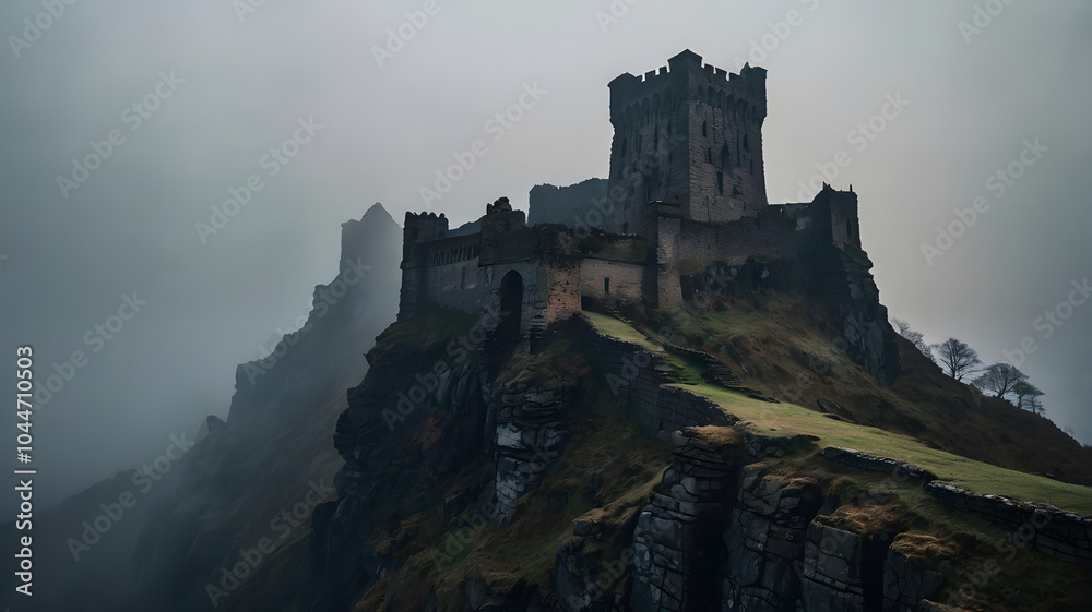 Fototapeta premium castle on the hill, ai generated