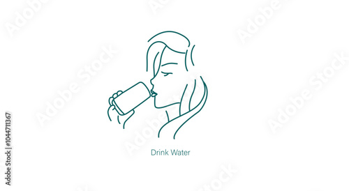 Drink Water Vector Icon for Hydration and Wellness