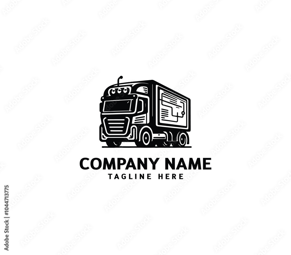 Vector truck silhouette abstract logo. Freight, delivery industry, symbol. Logistics company logo Vector truck silhouette abstract logo. Freight, delivery industry, symbol. Logistics company logo