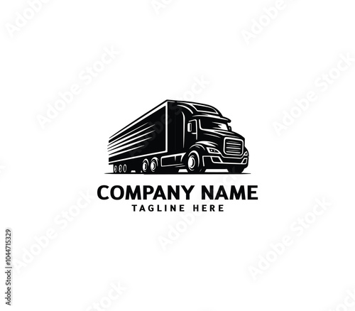 Vector truck silhouette abstract logo. Freight, delivery  industry, symbol. Logistics company logo