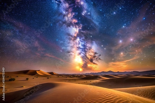 Silhouette of Milky Way over Al Quaa Desert in Abu Dhabi