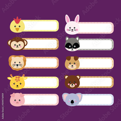 Animal name tag vector