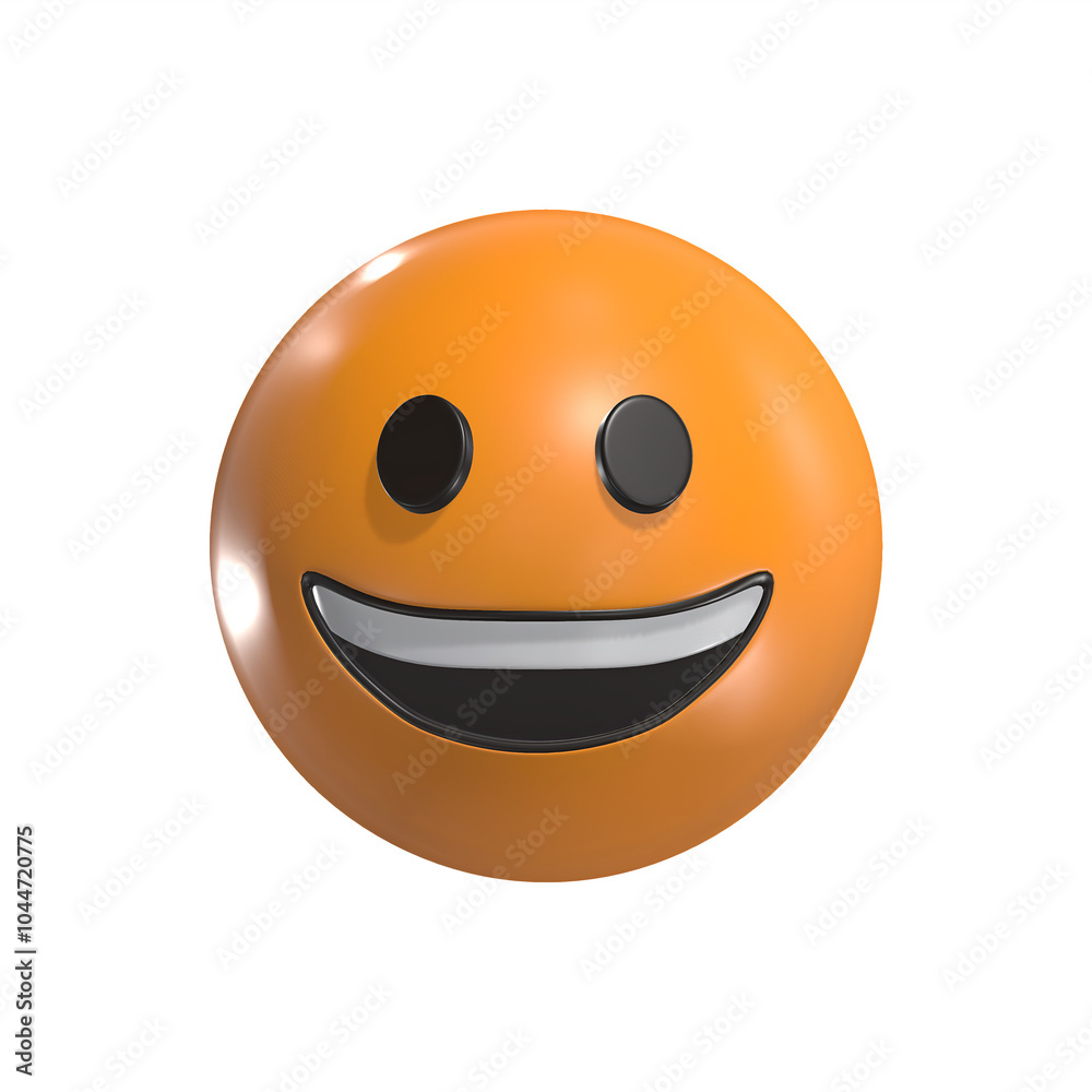 Fototapeta premium Grinning Face Expression 3D Emoticon Icon