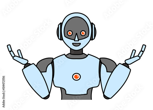 シンプルなアンドロイド型ロボットのイラスト
