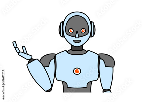 シンプルなアンドロイド型ロボットのイラスト