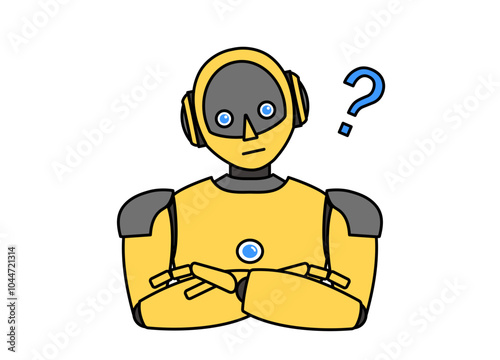 シンプルなアンドロイド型ロボットのイラスト