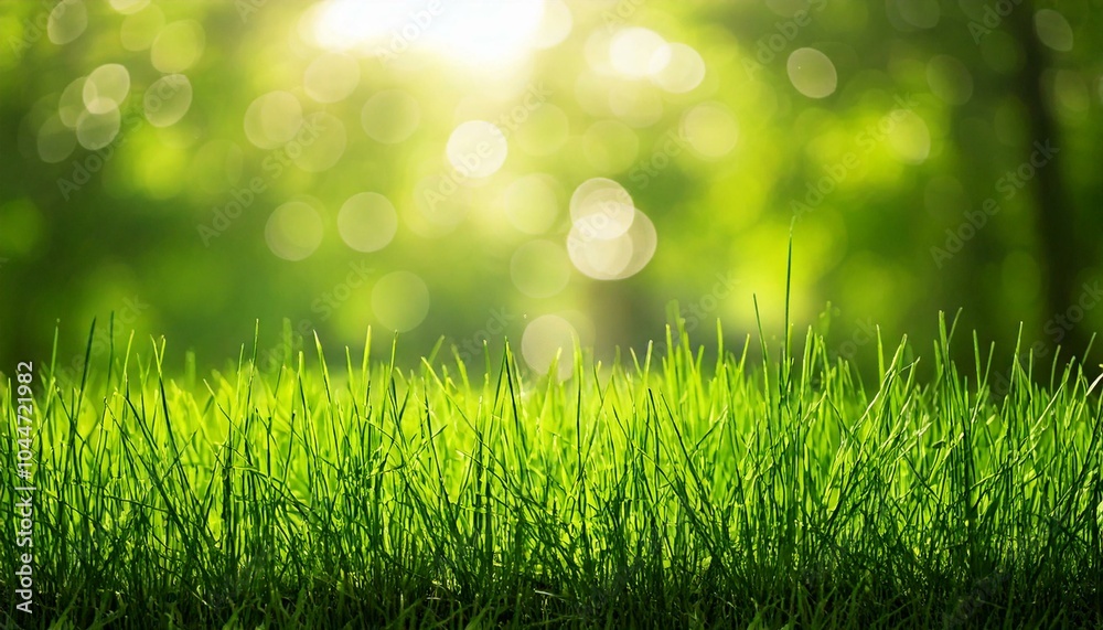 Obraz premium natural grass background with blurred bokeh
