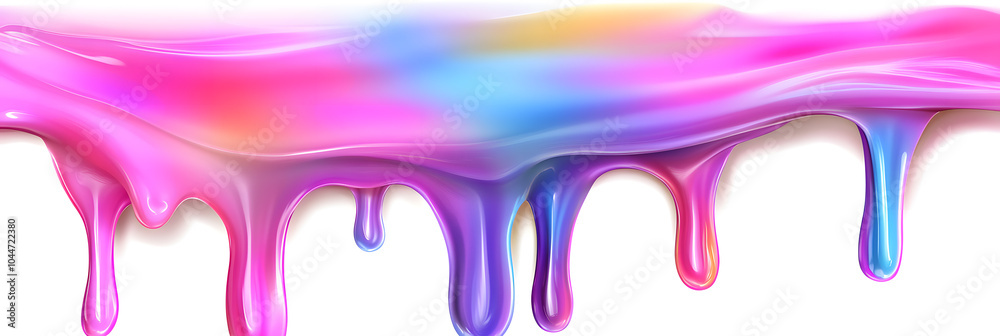Dripping rainbow slime liquid isolated on a white isolated background. Rainbow slime splash Dripping rainbow slime liquid isolated on a white isolated background. Rainbow slime splash