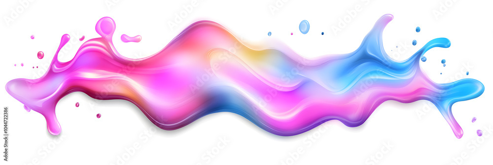 Fototapeta premium Dripping rainbow slime liquid isolated on a white isolated background. Rainbow slime splash
